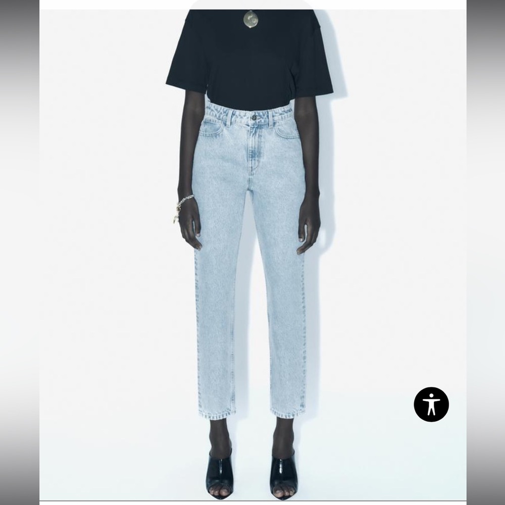 ZARA High Waisted Mom Fit Denim Jeans